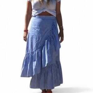 Blue/White Flouncy Summer Skirt